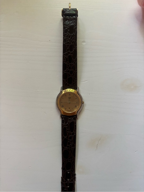Gucci Other - Gucci Brown Leather Strap Gold-Tone Dial Men’s Watch